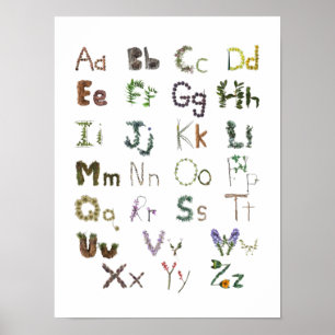Woodland kids ABC Alphabet Children's Wall Art