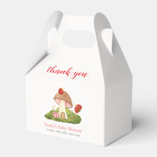 Woodland Ladybug Mushroom Baby Shower Thank You Favour Box