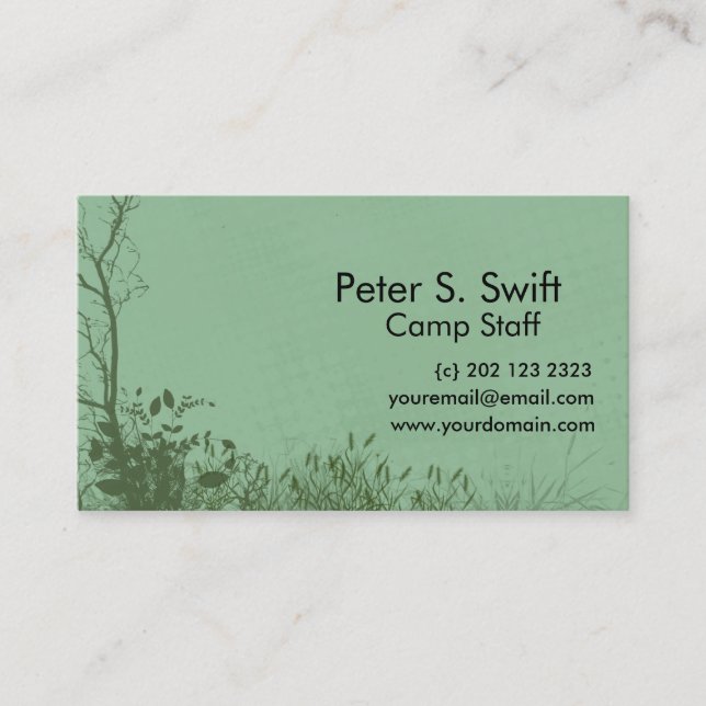 Woodland Landscape Yard Work Nature Business Card (Front)