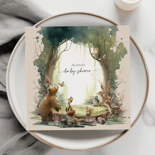 Woodland Let the Adventure Begin Baby Shower   Napkin