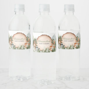 Woodland Let the Adventure Begin Baby Shower Water Bottle Label