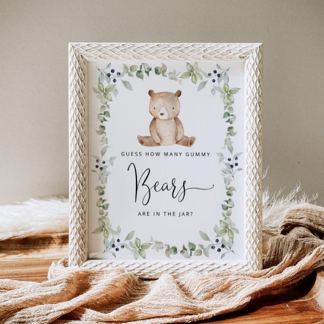 Woodland little bear guess how many gummy bears poster (Creator Uploaded)