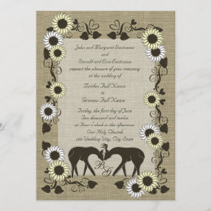 Woodland Love Sunflower Wedding Invitation