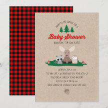 Woodland Lumberjack Girl Boy Baby Shower Plaid