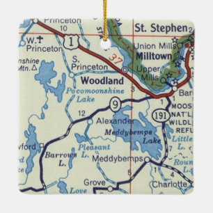 Woodland Maine Washington County Ceramic Ornament