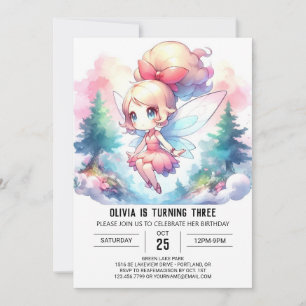 Woodland Majestic Fairy Birthday Invitation