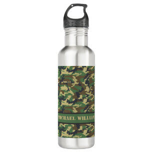 Woodland Militairy Camo Print - Personalized  710 Ml Water Bottle