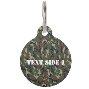 Woodland Military Camouflage Pet Tag