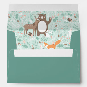 Woodland Mint and Orange Baby Shower Envelopes