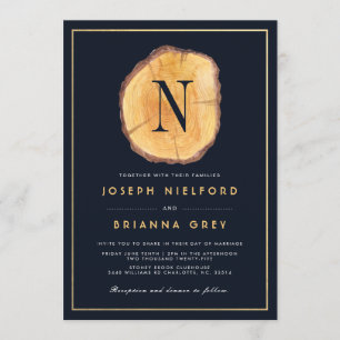 Woodland Monogram   Wedding Invitations