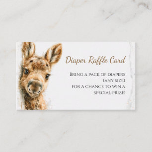 Woodland Moose Baby Shower Diaper Raffle Card