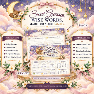 Woodland Moose Baby Shower Predictions and Advice Postcard