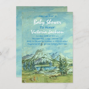Woodland Mountain Baby Shower Invitation