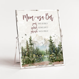 Woodland Mountain Baby Shower Mum Osa Bar Poster