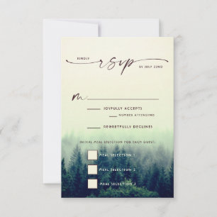 Woodland Mountain Wedding RSVP Card
