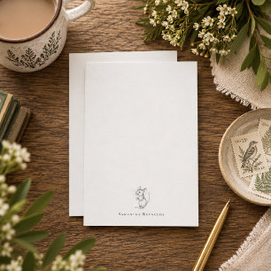 Woodland Mouse Minimal Personalised Note Card