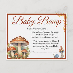 Woodland Mushroom Baby Bump baby Shower Game Enclosure Card