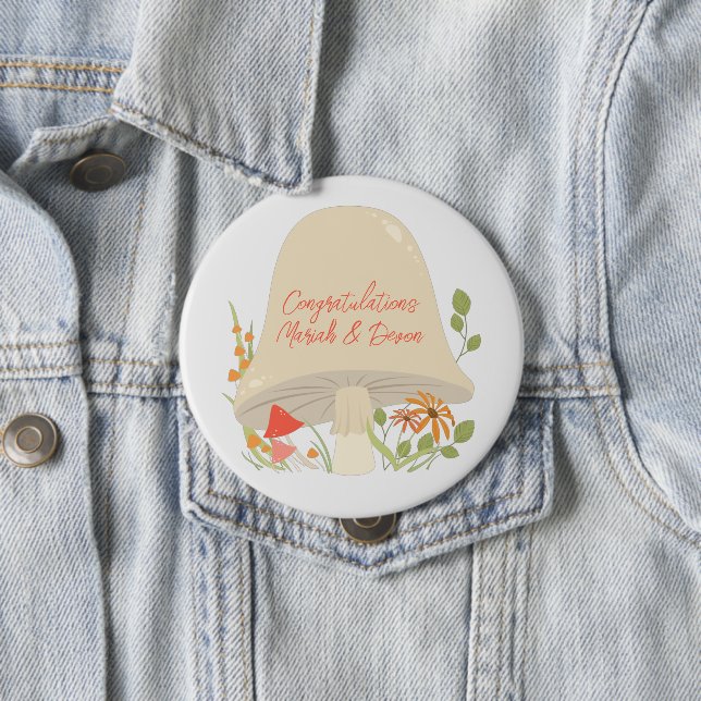 Woodland Mushroom Baby Shower  10 Cm Round Badge (In Situ)