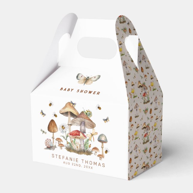 Woodland Mushroom Baby Shower Favour Boxes with In (Back Side)