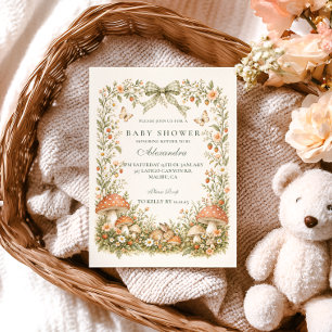 Woodland Mushroom Baby Shower Invitation