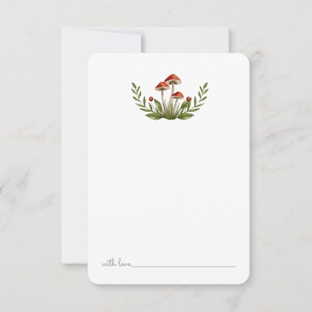 Woodland Mushroom  Birthday Time Capsule  Thank You Card (Front)