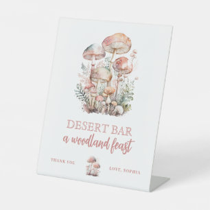 Woodland Mushroom Blush Pink Birthday Custom Sign