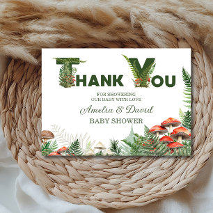 Woodland Mushroom & Fern Baby Shower Thank You Card