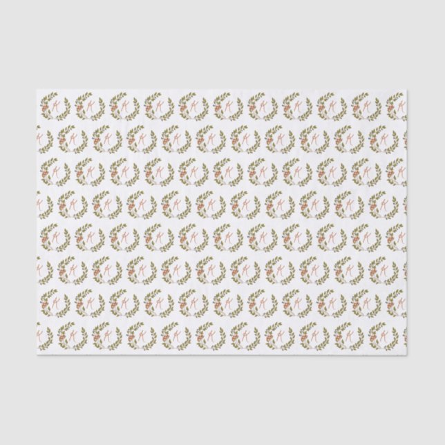 Woodland Mushroom Monogram Tissue Paper (Front)