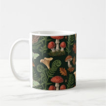 Woodland Mushroom Pattern Mug | Cottagecore Forest