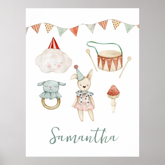 Woodland Mushroom Toys Custom Kid Room  Poster (Front)