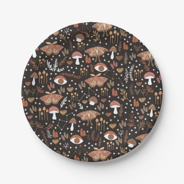 Woodland Mushrooms Paper Plates (Front)