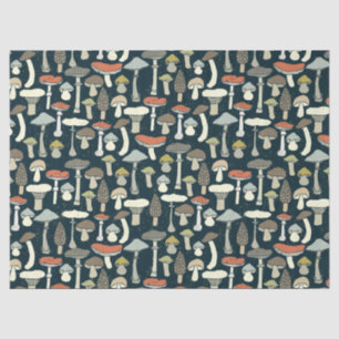 Woodland Mushrooms Pattern Rustic Tissue Paper