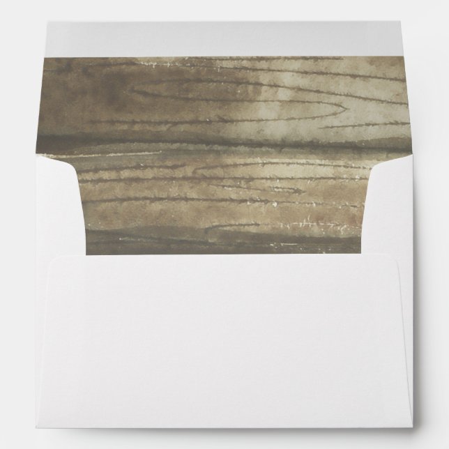 Woodland Nature Wood Watercolor Rustic Envelope (Back (Bottom))