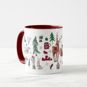 Woodland nordic ski Christmas Mug