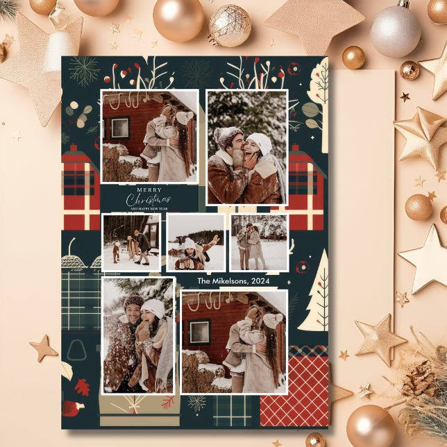 Woodland nordic ski Christmas Photo Holiday Card (Creator Uploaded)