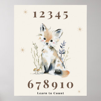 Woodland Number Nursery Print