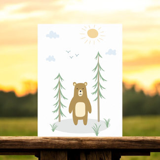 Woodland Nursery Decor, Bear Wall Art