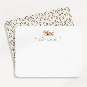 Woodland nursery fawn gender neutral note card