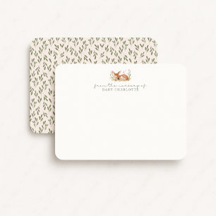 Woodland nursery fawn gender neutral note card