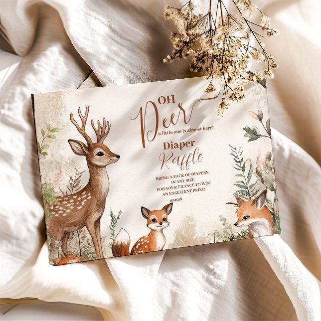 Woodland Oh Deer Theme Diapper Raffle Enclosure Card (Creator Uploaded)