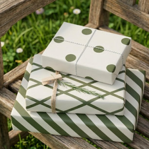 Woodland Olive Cream Rustic 3 Pack   Wrapping Paper Sheet