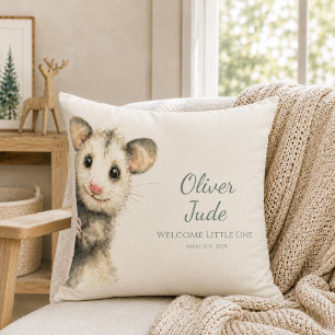Woodland Opossum Baby • Neutral Nursery Cushion