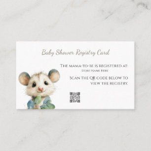 Woodland Opossum Baby Shower • Registry Card