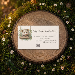Woodland Opossum Baby Shower • Registry Card