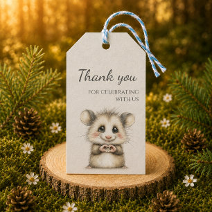 Woodland Opossum Thank You Gift Tags