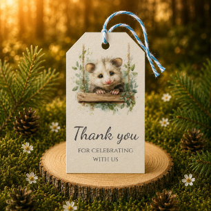 Woodland Opossum Thank You Gift Tags