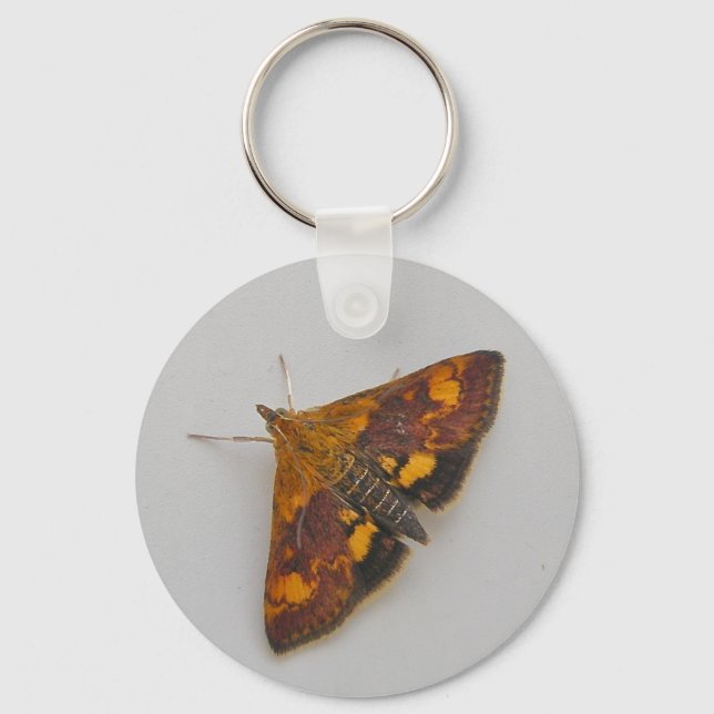 Woodland Orange Moth Keychain (Front)