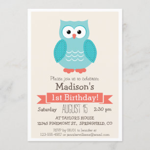 Woodland Owl Birthday Party Invitation