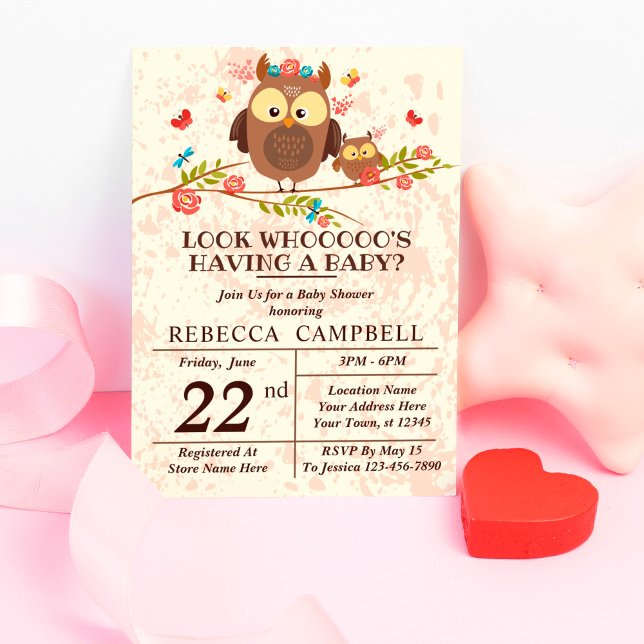 Woodland Owls Funny Wild Baby Shower Invitation (Creator Uploaded)