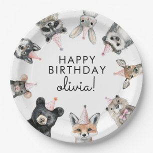 Woodland Party Animal Birthday Paper Plate
